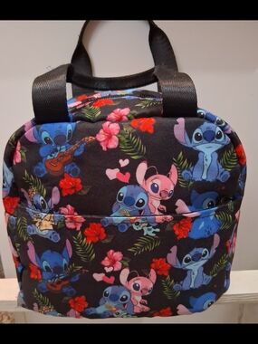 Stitch & Angel Printed Mini Backpack - Black Floral